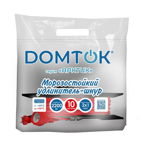 Удлинитель-шнур на рамке 1х10м без заземл. 10А IP44 2.2кВт КГ 2х1 АРКТИК морозостойкий DOMTOK 2607 фото 2 Удлинитель-шнур на рамке 1х10м без заземл. 10А IP44 2.2кВт КГ 2х1 АРКТИК морозостойкий DOMTOK 2607 фото 2