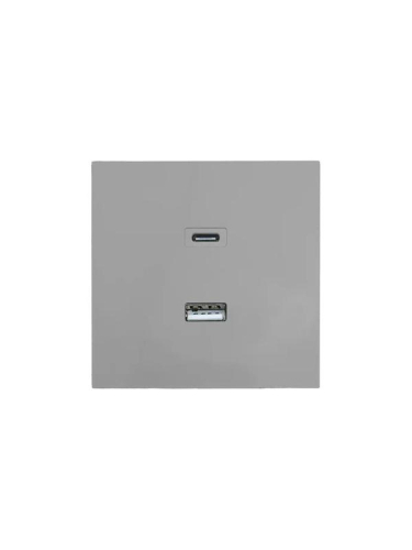 Розетка Type-C+ USB разъем СП ZIMA IP20 сер. матов. LEZARD 704-7488-192TC Розетка Type-C+ USB разъем СП ZIMA IP20 сер. матов. LEZARD 704-7488-192TC