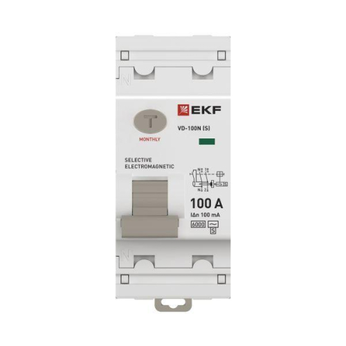 Выключатель дифференциального тока 2п 100А 100мА тип AC 6кА ВД-100N (S) электромех. PROxima EKF E1026MS100100 фото 4