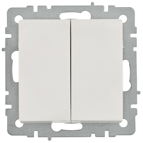 Выключатель 2-кл. Brite 10А ВС10-2-0-БрБ механизм бел. IEK BR-V20-0-10-K01-PRO фото 2