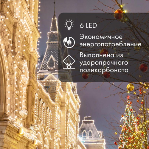 Лампа светодиодная 1Вт шар d45 6LED прозрачная тепл. бел. E27 эффект лампы накаливания Neon-Night 405-126 фото 2