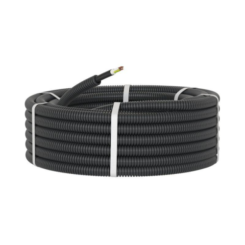 Труба гофрированная ПНД гибкая d16мм с кабелем ВВГнг(А)-LS 3х1.5 РЭК ГОСТ+ черн. (уп.100м) DKC 7L716100 фото 3