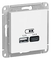 Розетка USB AtlasDesign тип A+C 5В/2.4А 2х5В/1.2А механизм лотос SE ATN001339