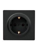 Розетка 1-м ОП LETO с заземл. ПБТ черн. бархат LEZARD 752-4200-122B