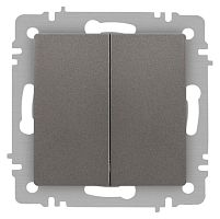 Переключатель Accent 6-107-09 двойн. 10А-250В IP20 СУ AL/CU титан Intro Б0063572
