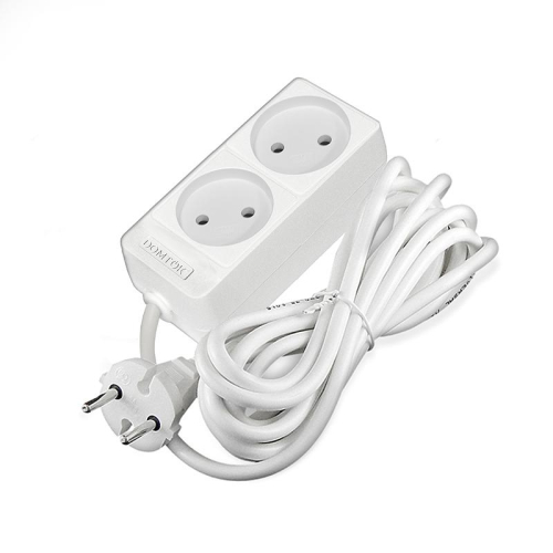 Удлинитель 2х3м без заземл. 10А IP20 2.2кВт ПВС 2х1 бел. DOMTOK 2346 фото 3 Удлинитель 2х3м без заземл. 10А IP20 2.2кВт ПВС 2х1 бел. DOMTOK 2346 фото 3