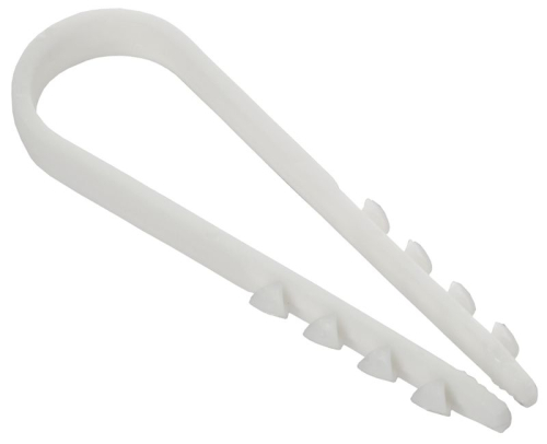 Дюбель-хомут 11х18мм для круглого кабеля нейлон бел. (уп.100шт) GENERICA UDH13-11-18-100-K01-G