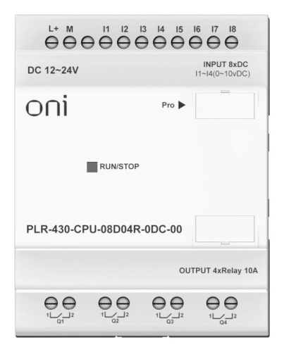 Модуль ЦПУ ПЛК 430 8 DI 4 RO 24В DC без экрана ONI PLR-430-CPU-08D04R-0DC-00 фото 2