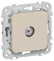 Розетка телевизионная оконечная СП FLITE РТВм-1-1-1-ФлЛ тип M экранир. механизм льняной IEK FI-A13-O-K88