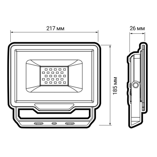 Прожектор светодиодный PFL-C3 70Вт 6500К IP65 ДО закален. прозр. стекло JazzWay 5023604A фото 4