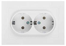 Розетка Intro Accent 6-205-01 2X2P+E Schuko 16А-250В IP20 СУ AL/CU бел. Intro Б0063485