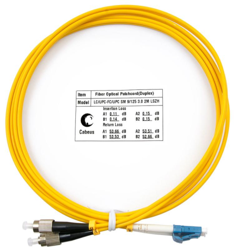 Шнур оптический FOP(d)-9-LC-FC-2м duplex LC-FC 9/125см 2м LSZH Cabeus 7333c Шнур оптический FOP(d)-9-LC-FC-2м duplex LC-FC 9/125см 2м LSZH Cabeus 7333c