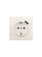Розетка 1-мест. с/з+USB разъем СП ZIMA IP20 слон. кость LEZARD 704-9088-181