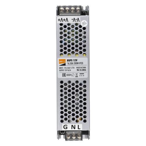 Блок питания для светодиод. ленты BSPS 200Вт 16.5А 12В IP20 метал. JazzWay 5024410 Блок питания для светодиод. ленты BSPS 200Вт 16.5А 12В IP20 метал. JazzWay 5024410