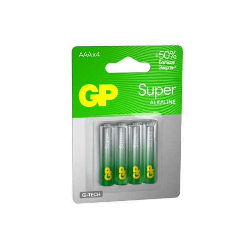 Элемент питания алкалиновый AAA/LR03 1.5В Super Alkaline G-Tech 24AA21-2CRSBC4 40/160 (блист.4шт) GP 1220 фото 2 Элемент питания алкалиновый AAA/LR03 1.5В Super Alkaline G-Tech 24AA21-2CRSBC4 40/160 (блист.4шт) GP 1220 фото 2