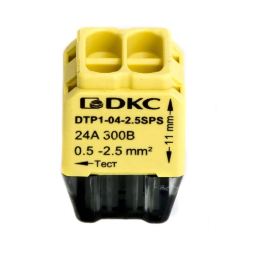 Клеммная колодка на 4 проводника до 2 5кв.мм. на токи до 24А DKC DTP1-04-2.5SPS фото 2