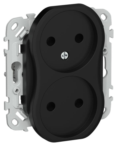 Розетка 2-м СП FLITE РС02-1-ФлЧ 10А без заземл. без защ. шторок безвинтовое крепление механизм черн. IEK FI-R20-10-1-K02 Розетка 2-м СП FLITE РС02-1-ФлЧ 10А без заземл. без защ. шторок безвинтовое крепление механизм черн. IEK FI-R20-10-1-K02
