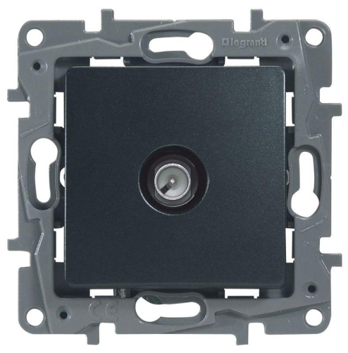 Розетка телевизионная TV СП Etika 2дБ 0-2400МГц с топологией "звезда" механизм антрацит IEK 672651 фото 2 Розетка телевизионная TV СП Etika 2дБ 0-2400МГц с топологией "звезда" механизм антрацит IEK 672651 фото 2