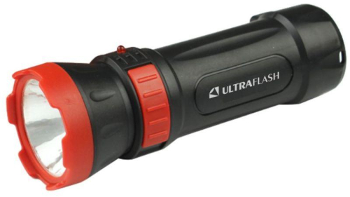 Фонарь аккумуляторный LED3849 1 LED 2 режима 220В аккум. SLA пластик черн. Ultraflash 14931 фото 2
