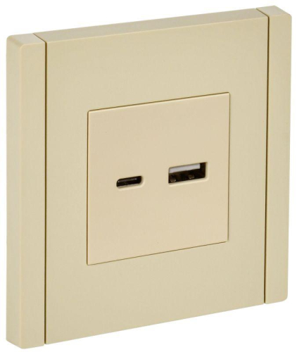 Розетка USB A+C 18Вт FORTE&PIANO FP451 ваниль IEK FP-U22-018-K10 Розетка USB A+C 18Вт FORTE&PIANO FP451 ваниль IEK FP-U22-018-K10
