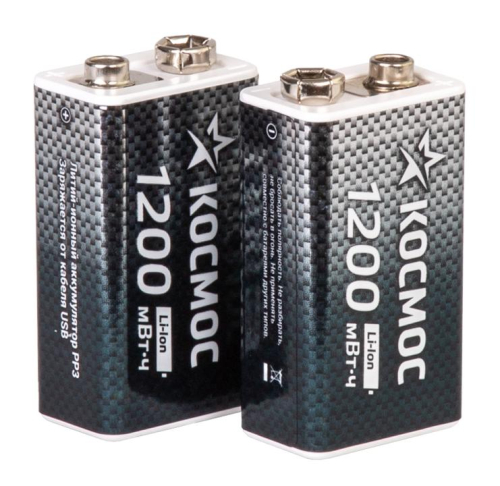 Аккумулятор крона Li-ion 9В 1200мВт.ч (блист.1шт) КОСМОС KOCLi9V1200mAh1BL фото 3 Аккумулятор крона Li-ion 9В 1200мВт.ч (блист.1шт) КОСМОС KOCLi9V1200mAh1BL фото 3