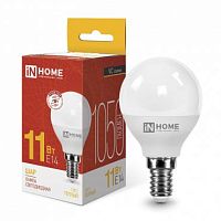 Лампа светодиодная LED-ШАР-VC 11Вт шар 3000К тепл. бел. E14 1050лм 230В IN HOME 4690612020587