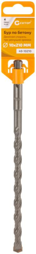 Бур по бетону Profi Plus двойн. спираль три пылеотводящие кромки 10х210мм Cutop 49-10210 фото 2