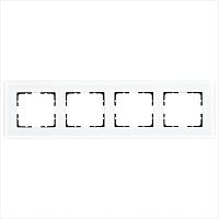 Рамка 4-м G-Glass закругленная стекло матов. бел. Jasmart G1004GW-RM