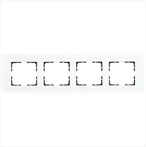 Рамка 4-м G-Glass закругленная стекло матов. бел. Jasmart G1004GW-RM Рамка 4-м G-Glass закругленная стекло матов. бел. Jasmart G1004GW-RM
