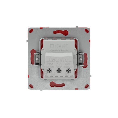 Розетка силовая KANT 2P+E защ. шторки красн. сатин DKC 7001003 фото 3 Розетка силовая KANT 2P+E защ. шторки красн. сатин DKC 7001003 фото 3