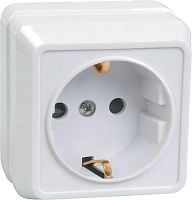 Розетка 1-м ОП Октава РС20-3-ОБ 16А IP20 с заземл. бел. GENERICA ERO11-K01-16-DC