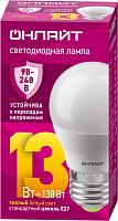 Лампа светодиодная 90 545 OLL-G45-13-230-2.7К-E27-FR PRO 90-240В ОНЛАЙТ 90545