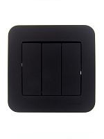 Выключатель 3-кл. 1п СП ASTI 10А IP20 в сборе черн. бархат LEZARD 7081-4242-109