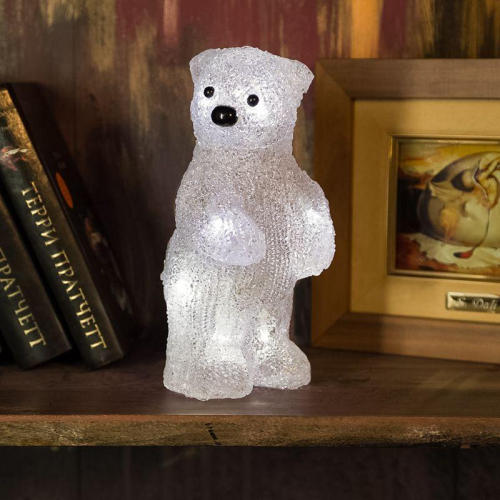 Фигура светодиодная акриловая "Медвежонок" 12х22х13см 10LED бел. 0.5Вт 4.5В IP20 элементы питания 3хAAA (не в компл.) Neon-Night 513-311 фото 6