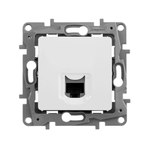 Розетка компьютерная 1-м СП Etika RJ45 кат.5E UTP механизм бел. IEK 672241 фото 5