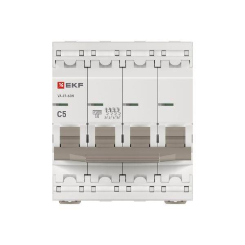 Выключатель автоматический 4п C 5А 4.5кА ВА 47-63N PROxima EKF M634405C фото 4