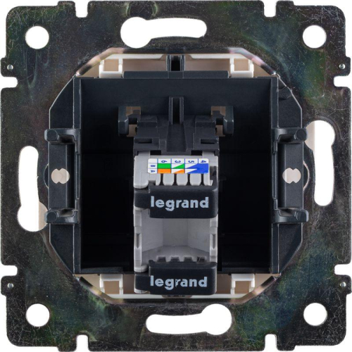 Розетка компьютерная 1-м СП Valena RJ45 кат.5E UTP на винтах механизм сл. кость Leg 774138 фото 4