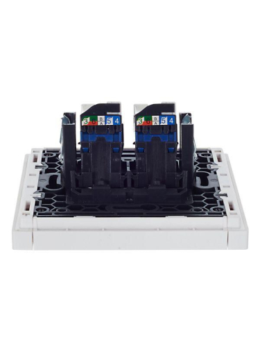Розетка компьютерная 2-м RJ45 кат.6 FORTE&PIANO FP234 бел. IEK FP-K20-2-K01 фото 3