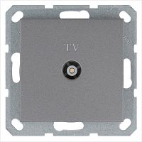 Розетка телевизионная оконечная TV Ф9.5мм механизм алюм. Jasmart G6001S