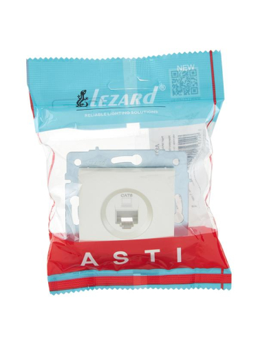 Розетка компьютерная 1-м СП ASTI IP20 RJ45 механизм Cat 6e жемчуж./бел. перламутр. LEZARD 7081-3088-140 фото 4