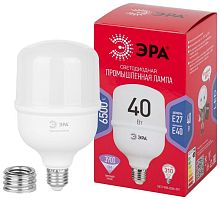 Лампа светодиодная высокомощная RED LINE LED POWER T100-40W-6500-E27/E40 R 40Вт Т100 колокол 6500 холод. бел. E27/E40 (переходник в компл.) 3900лм Эра Б0063844