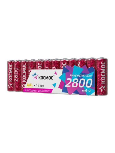 Аккумулятор HR6 2800мАч Ni-MH 12 в спайке КОСМОС KOCR6NIMH2800mAh12S