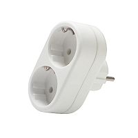 Разветвитель 2-м с заземл. 16А 3500Вт 250В плоский бел. DОМТОК 2653