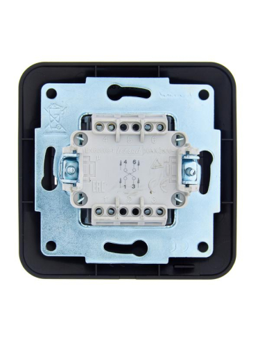 Выключатель промежуточный 1-кл.СП ASTI 10А IP20 в сборе черн. бархат LEZARD 7081-4242-107 фото 2