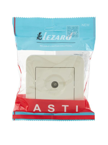Розетка телевизионная проходная TV СП ASTI IP20 в сборе крем. LEZARD 7081-0303-129 фото 4