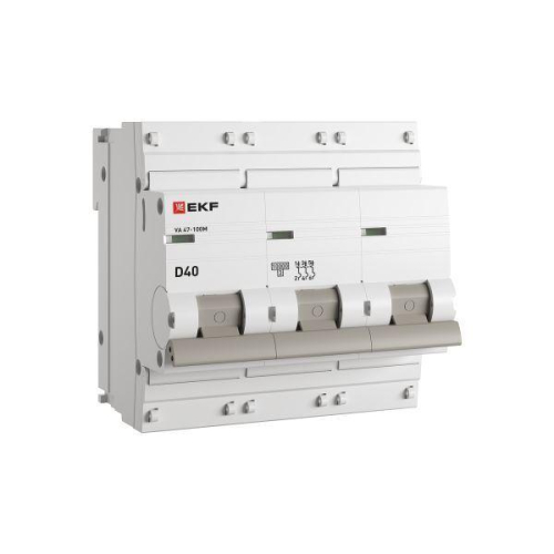 Выключатель автоматический модульный 3п D 40А 10kA ВА 47-100M без теплового расцеп. PROxima EKF mcb47100m-3-40D-pro Выключатель автоматический модульный 3п D 40А 10kA ВА 47-100M без теплового расцеп. PROxima EKF mcb47100m-3-40D-pro
