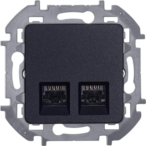 Розетка компьютерная 2-м Inspiria RJ45 кат.5E UTP антрацит IEK 673838 фото 5