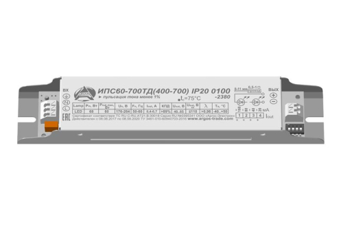 Источник питания ИПС 60-700ТД(400-700) 0100 IP20 Аргос фото 2