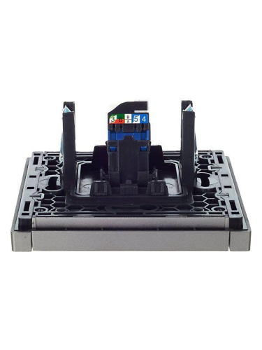 Розетка компьютерная RJ45 кат.6 FORTE&PIANO FP531 сталь IEK FP-K10-2-K46 фото 3