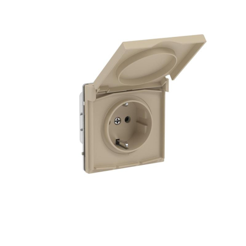 Розетка силовая KANT IP44 2P+E защ. шторки с крышкой ванильн. марципан DKC 7015013 фото 2 Розетка силовая KANT IP44 2P+E защ. шторки с крышкой ванильн. марципан DKC 7015013 фото 2